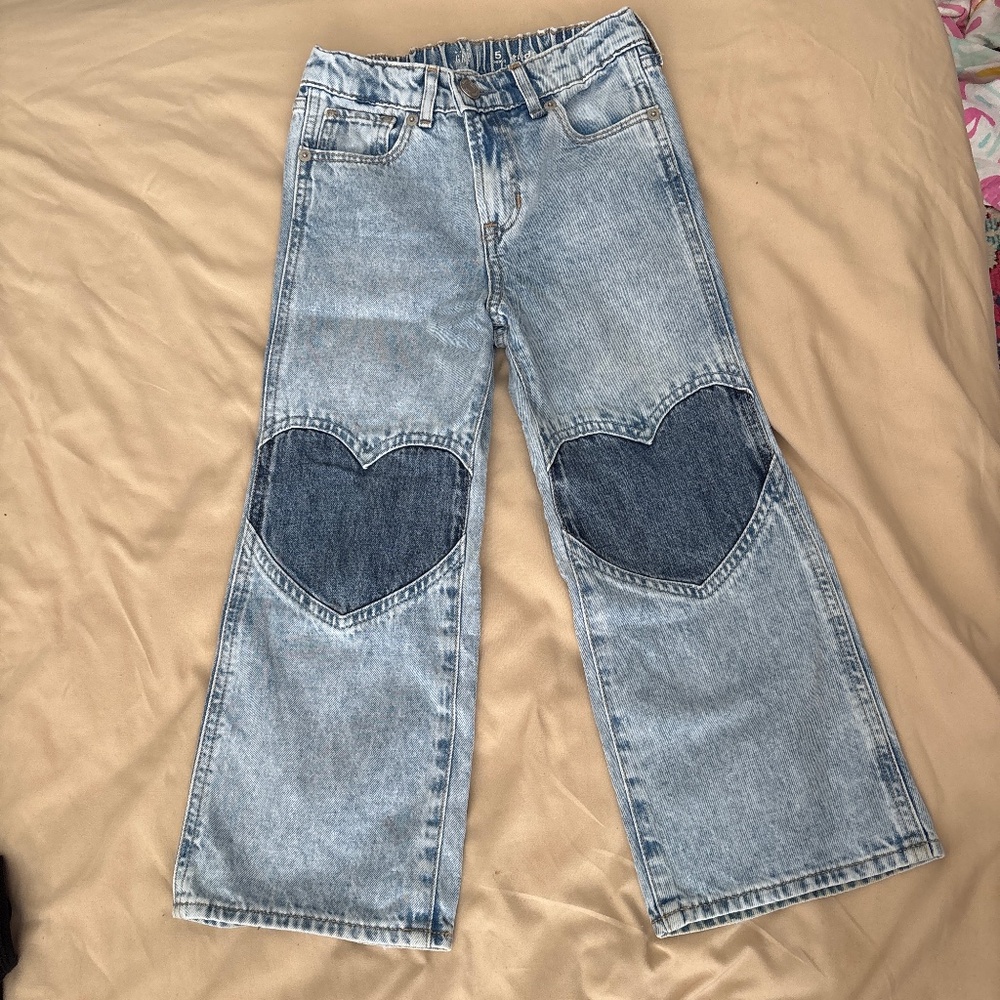 Baby Gap Heart Knee Flare Jeans Size 5